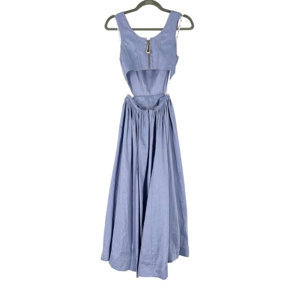 Aje Virginie Cut Out Square Neck Midi Dress in Cool Lavender - Picture 4 of 13